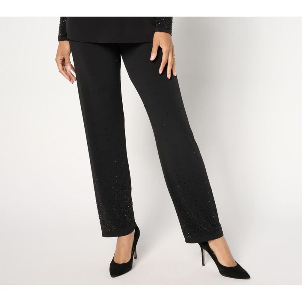 Susan Graver Elegant Black Embellished Pants
